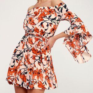 Lulus Off-Shoulder Floral Dress